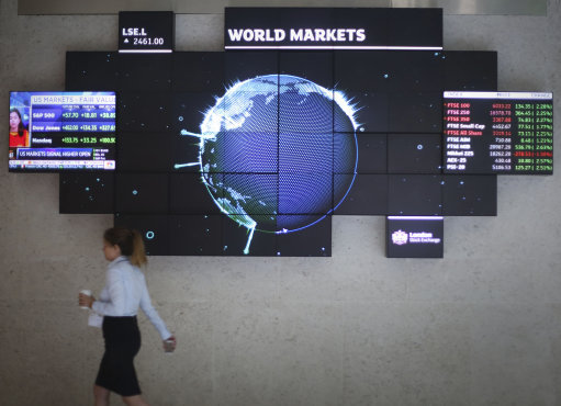A stock ticker screen at the London Stock Exchange in the City of London. Picture by Philip Toscano PA Archive/PA Images