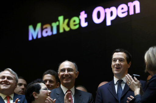 Former chancellor George Osborne attends the inauguration of the ceremonial market opening in London. Picture by Stefan Wermuth PA Wire/PA Images