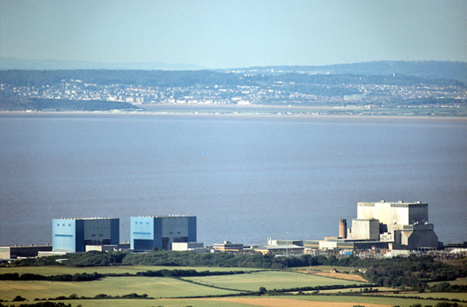 Hinkley Point nuclear power stations, by Richard Baker.